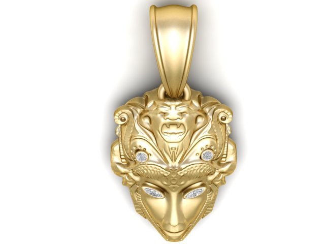 Model do druku 3D ze złotym wisiorkiem Model do druku 3D .c4d .max .obj .3ds .fbx .stl .blend 