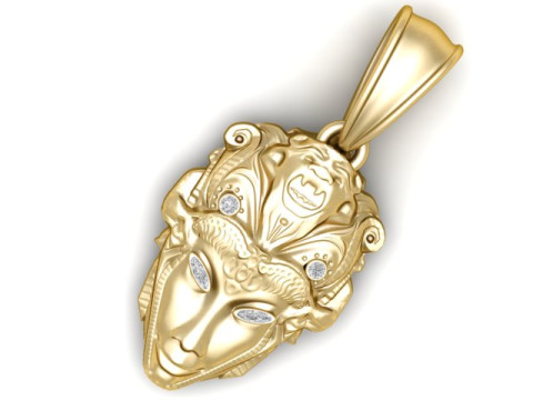 Model do druku 3D ze złotym wisiorkiem Model do druku 3D