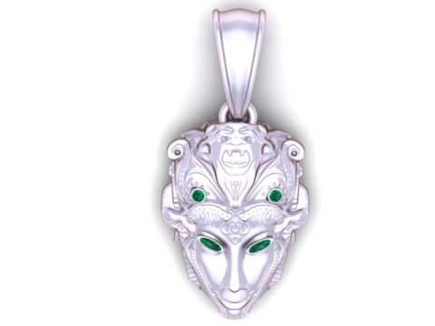 Model do druku 3D ze złotym wisiorkiem Model do druku 3D