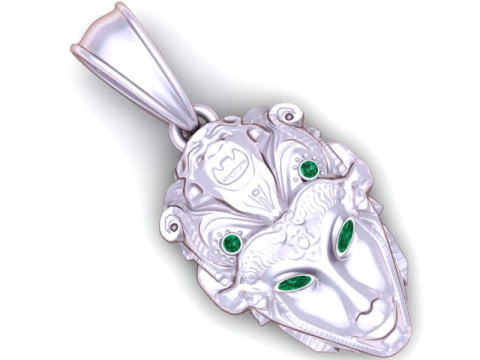 Model do druku 3D ze złotym wisiorkiem Model do druku 3D