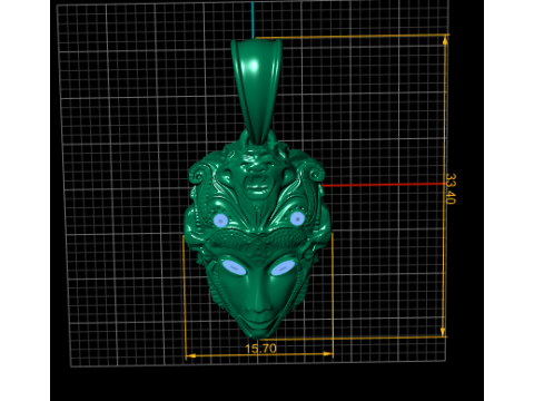 Model do druku 3D ze złotym wisiorkiem Model do druku 3D