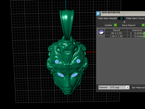 Model do druku 3D ze złotym wisiorkiem Model do druku 3D