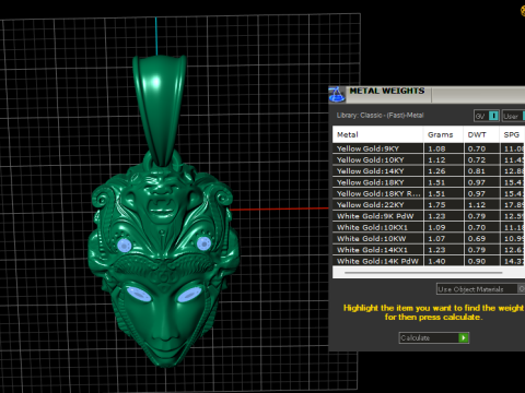 Model do druku 3D ze złotym wisiorkiem Model do druku 3D