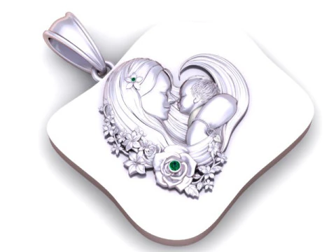 Mother Baby Coin Pendant 3D Printable Model 3D Print Model
