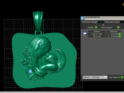 Mother Baby Coin Pendant 3D Printable Model 3D Print Model