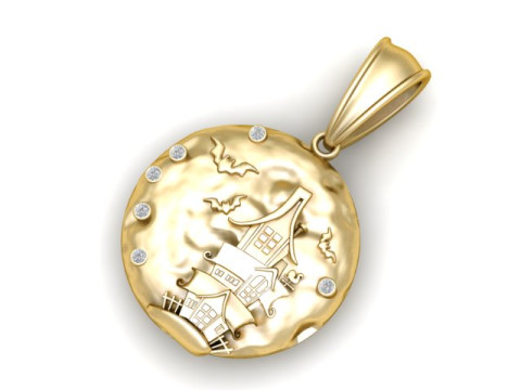 鬼屋吊坠 3D 可打印模型 3D 打印模型