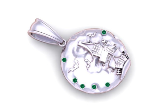 鬼屋吊坠 3D 可打印模型 3D 打印模型