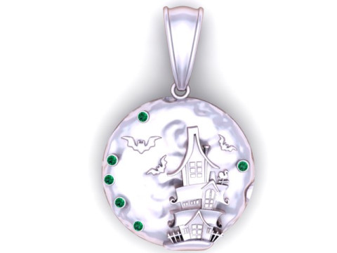 鬼屋吊坠 3D 可打印模型 3D 打印模型