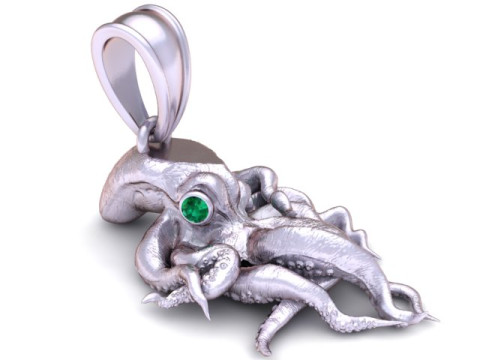 Model Cetak 3D Liontin Gurita Emas Model Cetak 3D