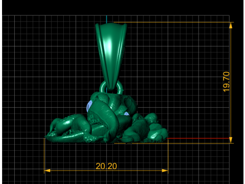 Model Cetak 3D Liontin Gurita Emas Model Cetak 3D
