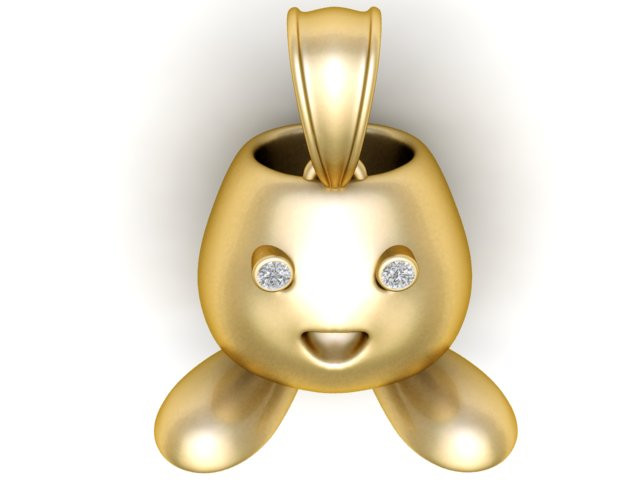 Il modello stampabile 3D del ciondolo Happy Nugget Modello di stampa 3D .c4d .max .obj .3ds .fbx .stl .blend 