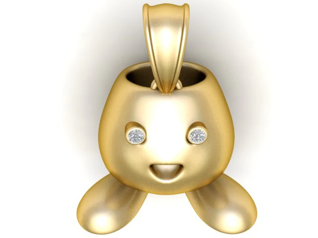 The Happy Nugget Pendant 3D Printable Model 3D Print Model .c4d .max .obj .3ds .fbx .stl .blend 