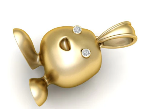 The Happy Nugget Pendant 3D Printable Model 3D Print Model