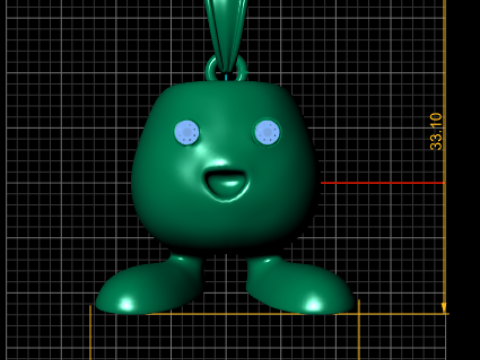 Il modello stampabile 3D del ciondolo Happy Nugget Modello di stampa 3D