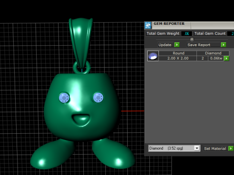 Il modello stampabile 3D del ciondolo Happy Nugget Modello di stampa 3D