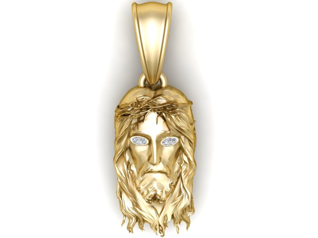 金色耶稣吊坠 3D 打印模型 3D 打印模型 .c4d .max .obj .3ds .fbx .stl .blend 