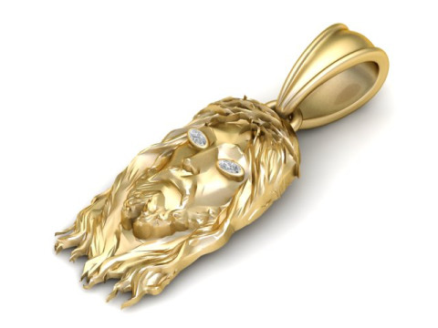 金色耶稣吊坠 3D 打印模型 3D 打印模型