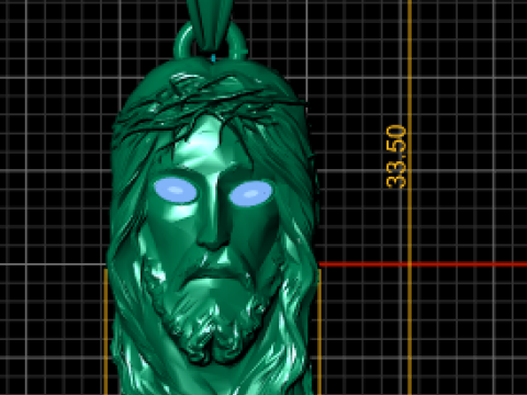 金色耶稣吊坠 3D 打印模型 3D 打印模型