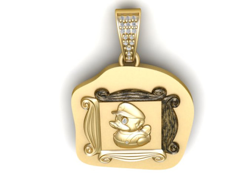 Gouden eend hanger 3D printbaar model 3D printmodel
