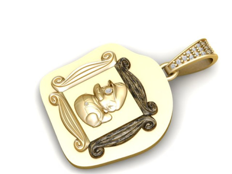 Golden Duck Anhänger 3D-druckbares Modell 3D Druckmodell