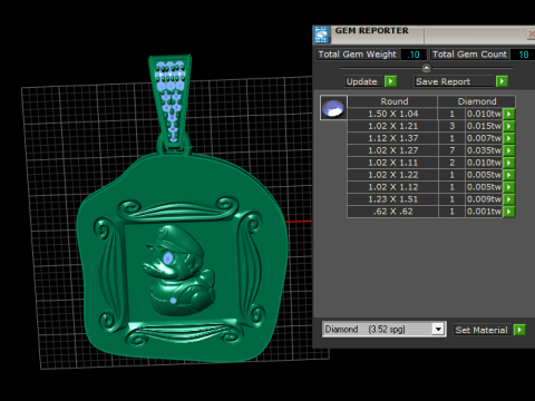 Golden Duck Anhänger 3D-druckbares Modell 3D Druckmodell