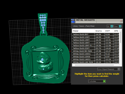Golden Duck Anhänger 3D-druckbares Modell 3D Druckmodell