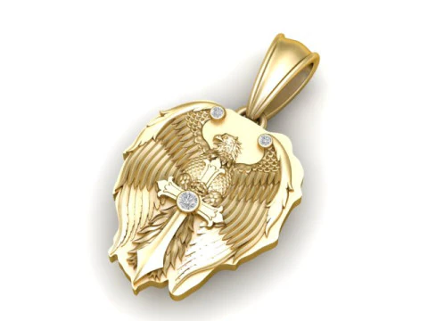 Double-Headed Eagle Pendant 3D Printable Model 3D Print Model