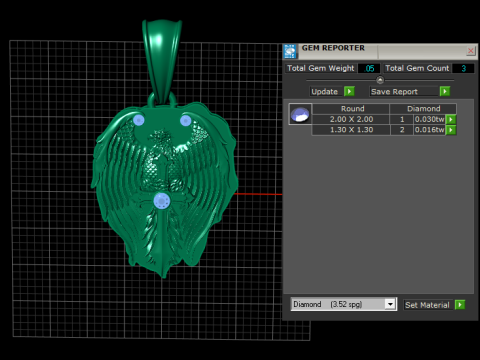 Model Cetak 3D Liontin Elang Berkepala Dua Model Cetak 3D