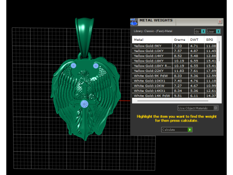 Model Cetak 3D Liontin Elang Berkepala Dua Model Cetak 3D