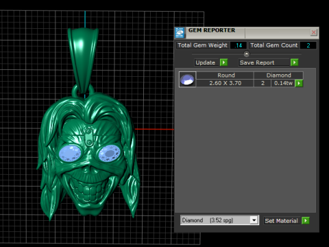 Model Cetak 3D Liontin Tengkorak Midas Model Cetak 3D