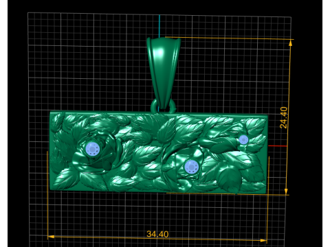 골든 로즈 바 펜던트 3D 인쇄 가능 모델 3D 프린트 모델