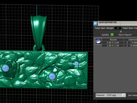 골든 로즈 바 펜던트 3D 인쇄 가능 모델 3D 프린트 모델