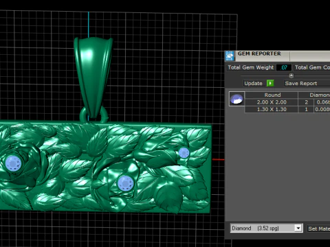 Golden Rose Bar Pendant 3D Printable Model 3D Print Model