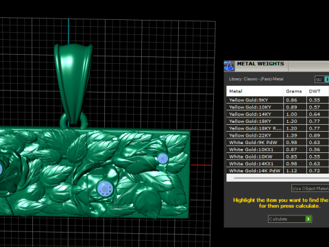 골든 로즈 바 펜던트 3D 인쇄 가능 모델 3D 프린트 모델