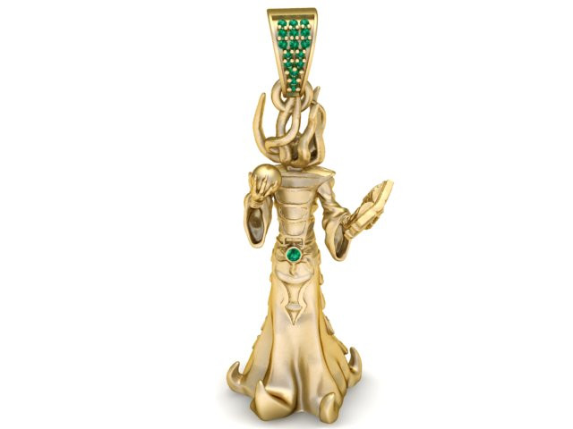 Wisiorek ze złotym bóstwem Model do druku 3D Model do druku 3D .c4d .max .obj .3ds .fbx .stl .blend