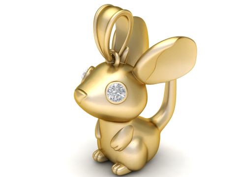 ALTIN TAVŞAN KOLYE 3D YAZDIRILABİLİR MODEL 3D Baskı Modeli