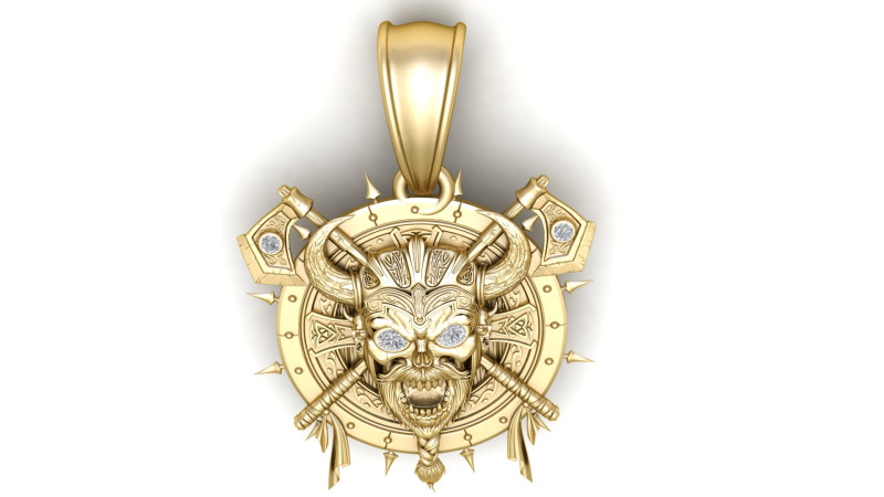 Danasure 骷髅面金吊坠 3D 打印模型 3D 打印模型 .c4d .max .obj .3ds .fbx .stl .blend