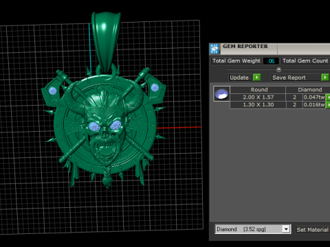 Danasure 骷髅面金吊坠 3D 打印模型 3D 打印模型