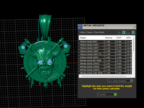Danasure 骷髅面金吊坠 3D 打印模型 3D 打印模型