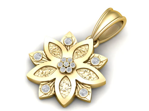 GOLDEN FLOWER PENDANT 3D PRINATBLE MODEL 3D Print Model