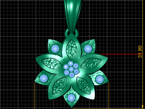 ПІДВІС З ЗОЛОТОЮ КВІТКОЮ 3D МОДЕЛЬ ДЛЯ ДРУКУ 3D Принт Модель