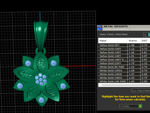 GOLDEN FLOWER PENDANT 3D PRINATBLE MODEL 3D Print Model