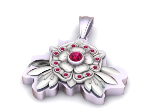 MODEL CETAK 3D LIONTIN BUNGA MAWAR EMAS Model Cetak 3D