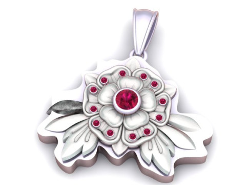 MODEL CETAK 3D LIONTIN BUNGA MAWAR EMAS Model Cetak 3D