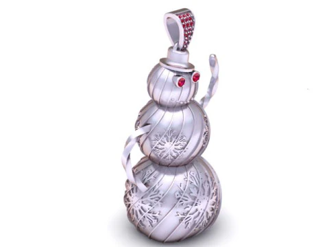 GOLDEN SNOW MAN PENDANT 3D PRINTABLE MODEL 3D Print Model