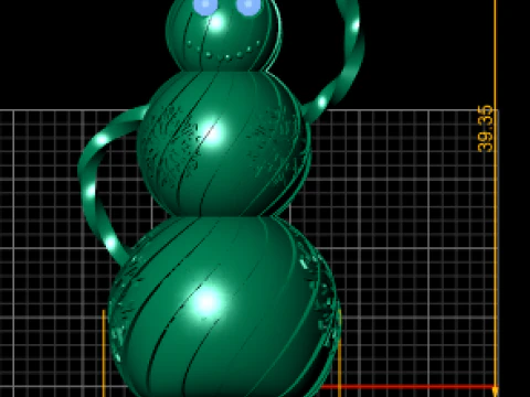 GOLDEN SNOW MAN PENDANT 3D PRINTABLE MODEL 3D Print Model