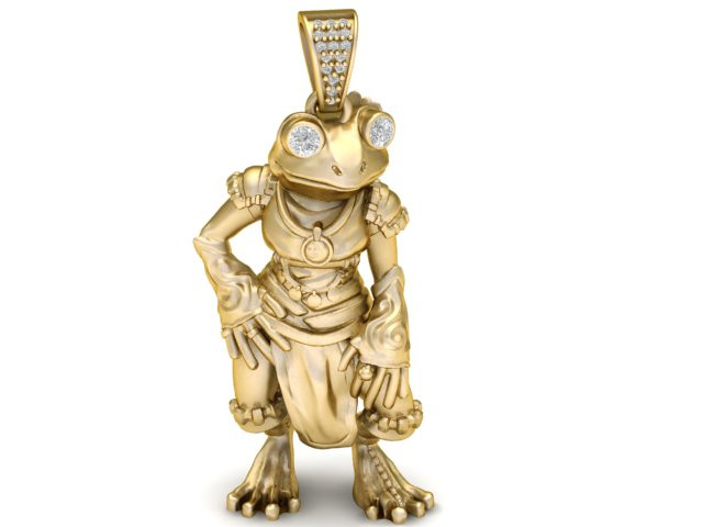 LADY FROG PENDANT 3D PRINTABLE MODEL 3D Print Model .c4d .max .obj .3ds .fbx .stl .blend 