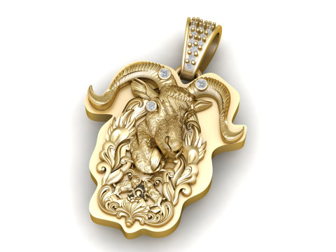 Altın Keçi Kolye 3D Yazdırılabilir Model 3D Baskı Modeli