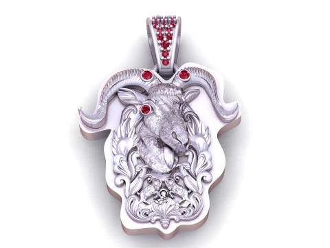 Altın Keçi Kolye 3D Yazdırılabilir Model 3D Baskı Modeli