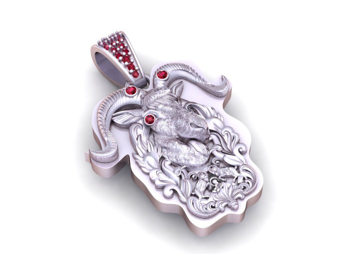 Altın Keçi Kolye 3D Yazdırılabilir Model 3D Baskı Modeli